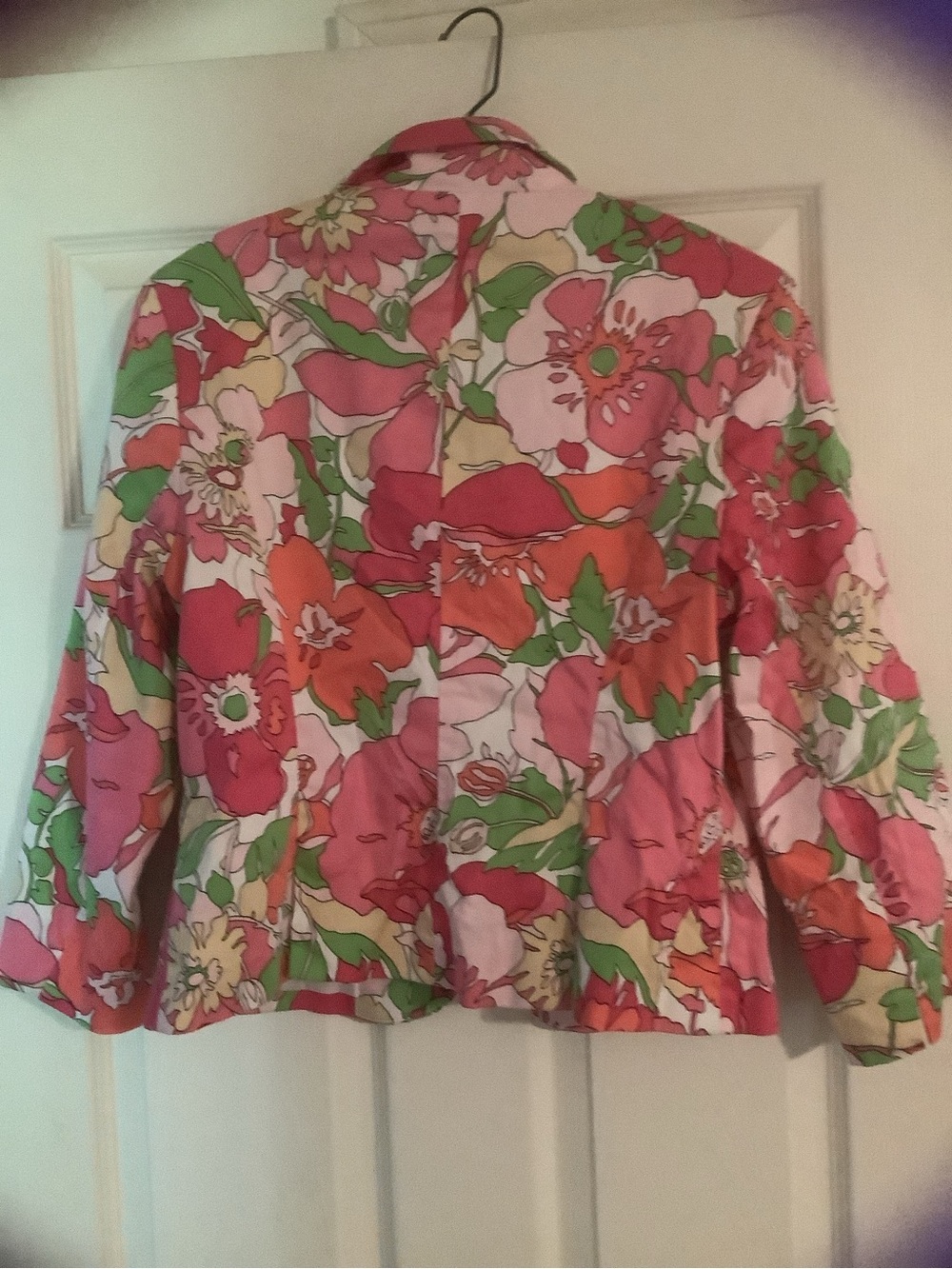 George Pink Floral Blazer with Green Accents